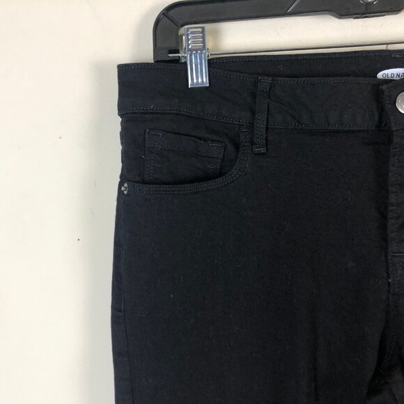 Old Navy 14 Short Jeans Black Cotton Blend Tappered Slim Stretch Womens - Picture 3 of 6